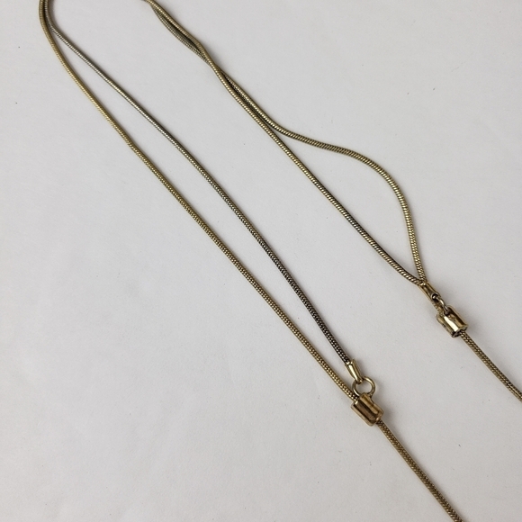 Vintage Chevron Diamond Shape Multi Metal Pendant Unique Slide Adjustments - Picture 5 of 9